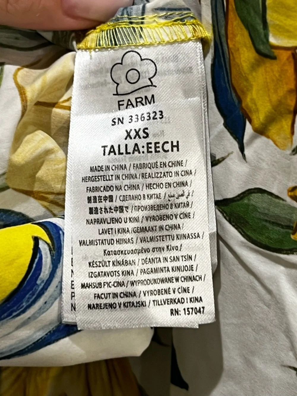 FARM Rio Sicily Scarf Print Maxi Dress Yellow Floral XXS NWT - Picture 9 of 11